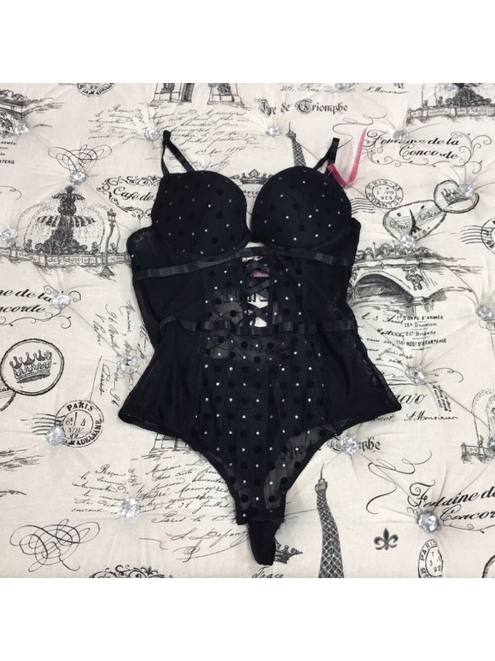Black Fuchsia by Secret Lace Bodysuit